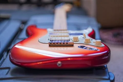 Red Guitar Stock Photos