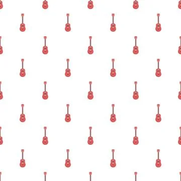 Red guitars seamless pattern forming musical background Stockillustratie