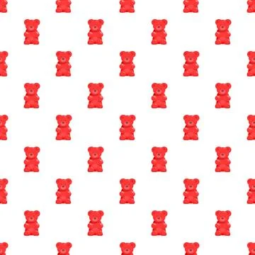 Red gummy bear sweet candy seamless pattern background 库存插图