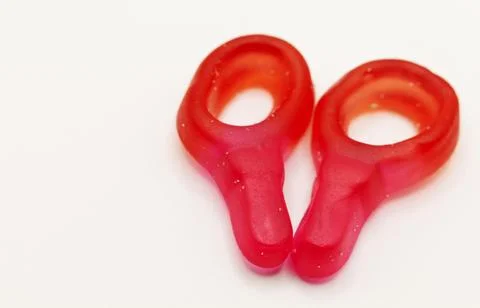 Red Gummy Ring Candy Stock Photos