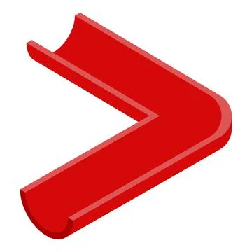 Red gutter pipe icon, isometric style Stock Illustration