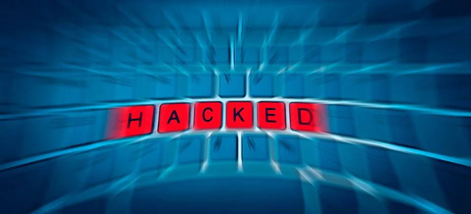 Red HACKED key 写真素材