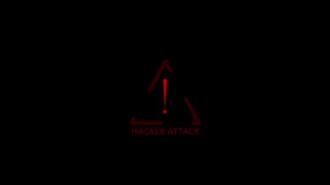 Red Hacker Attack Warning Symbol Digital Glitch Alert Cyber Threat Danger N.. Stock Footage 340123644