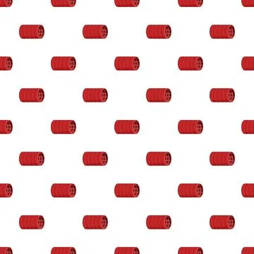 Red hair rollers in seamless pattern for haircare Stock-Illustration
