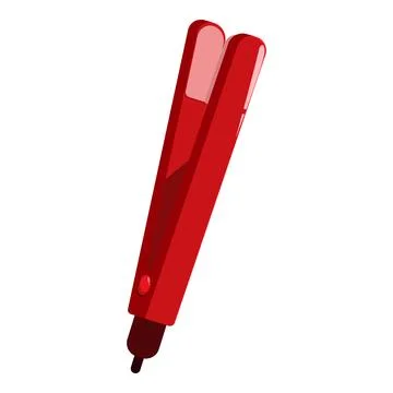 Red hair straightener creating smooth hairstyle Illustration