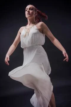 Red haired ballerina Stock Photos
