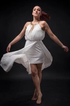 Red haired ballerina Stock Photos