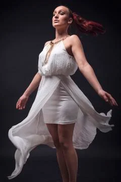 Red haired ballerina Stock Photos