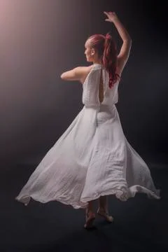 Red haired ballerina Stock Photos