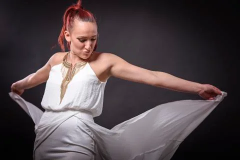 Red haired ballerina Stock Photos
