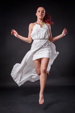Red haired ballerina Stock Photos