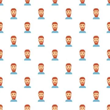 Red haired bearded man avatar pattern design Stock Illustration