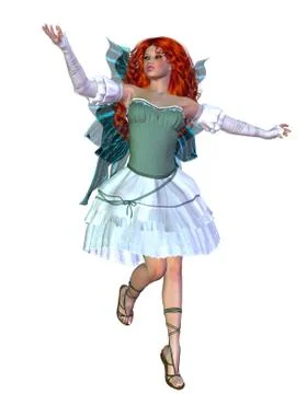 Red haired fairy 스톡 일러스트