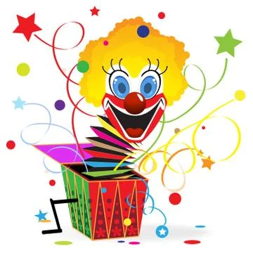 Red-haired jack-in-the-box Stock Illustration