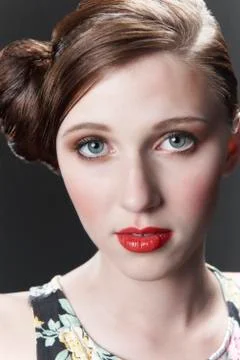 Red haired model Foto stock