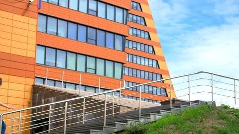 Red-haired pregnant girl walking around the city and nature Stock Footage