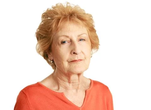 Red Haired Senior - Concerned Stock Photos