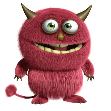 Red hairy alien Stock-Illustration