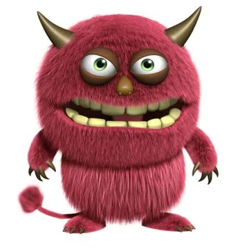 Red hairy alien Stock-Illustration