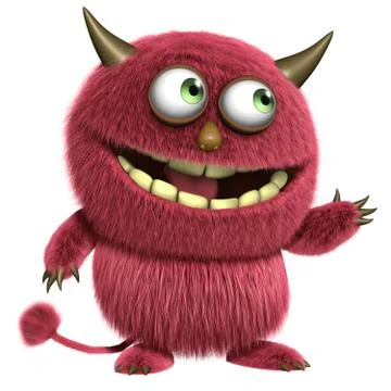 Red hairy alien Illustrazione stock