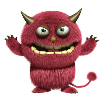 Red hairy alien Stock-Illustration