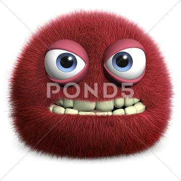 Red hairy ball Stock Illustration