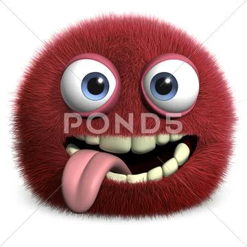 Red hairy ball Stock Illustration