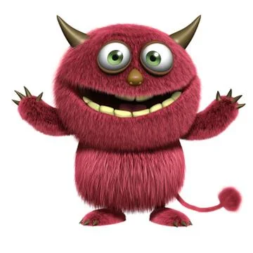 Red hairy mutant 스톡 일러스트