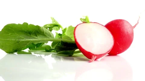 Red half Radish rotating Stock Footage 277351700