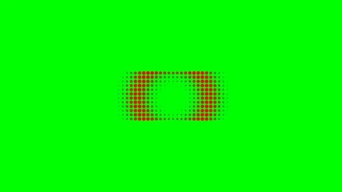 Red halftone circle pattern floating against a bright green background Stock Footage 340904168