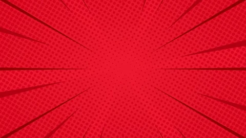 Red halftone comic background animation with radial fast lines Video stock 335216673