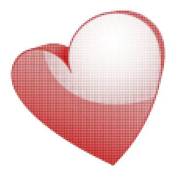 Red halftone doted hearts Stock Illustration