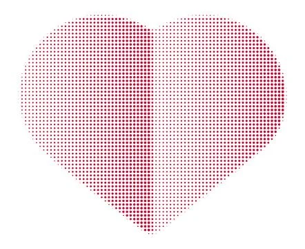 Red halftone doted hearts イラスト素材