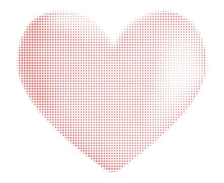 Red halftone doted hearts Stock Illustration