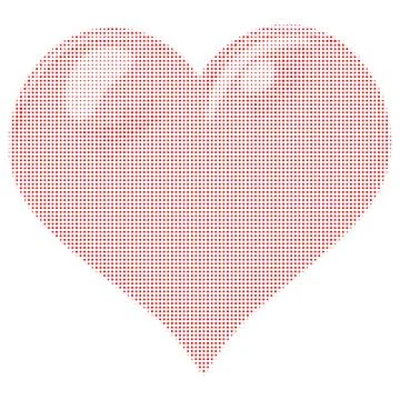 Red halftone doted hearts Stock Illustration