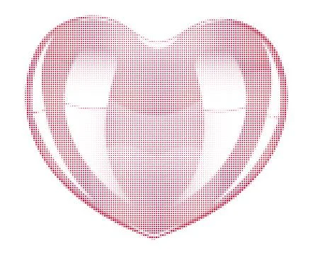 Red halftone doted hearts Stock Illustration