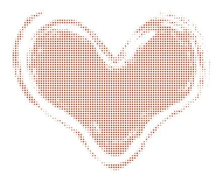 Red halftone doted hearts 스톡 일러스트