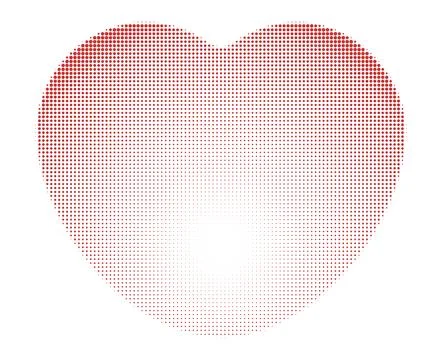 Red halftone doted hearts Stock Illustration