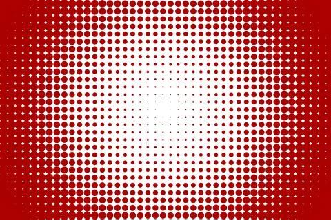 Red halftone pattern with radial dots Stock Illustration