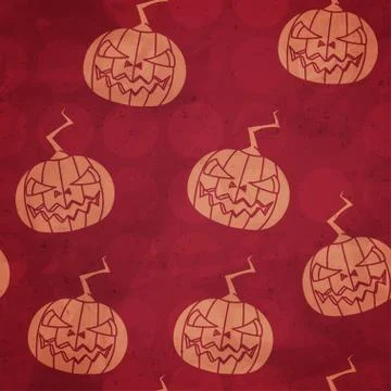 Red halloween pumpkin seamless pattern Stock Illustration