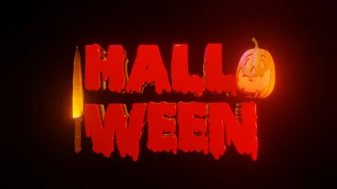 Red Halloween Text Stock Footage 251686500