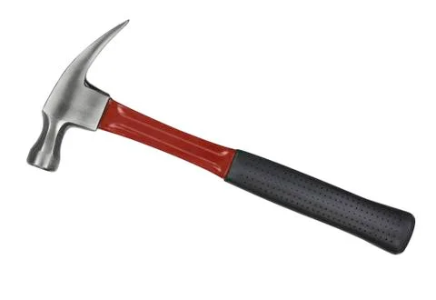 Red hammer on white background Stock Photos