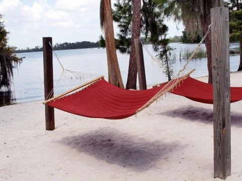 Red hammock Stock Photos
