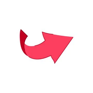 Red hand drawn arrow pointing right direction Stock Illustration
