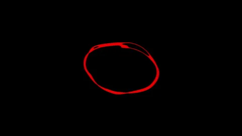 Red hand drawn circle animation loop on black background for dynamic emphas.. Stock Footage 338018322