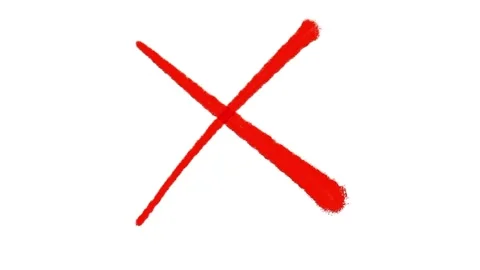 Red hand-drawn crayon X animation forming on a white background Stock Footage 317301164