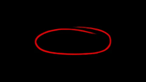 Red Hand Drawn Double Line Oval Circle Animation Loop. Sketched Brush Stroke Stock Footage 337628967