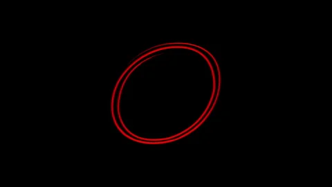 Red Hand Drawn Double Line Round Circle Animation Loop. Sketched Brush Strok Stock Footage 337629364