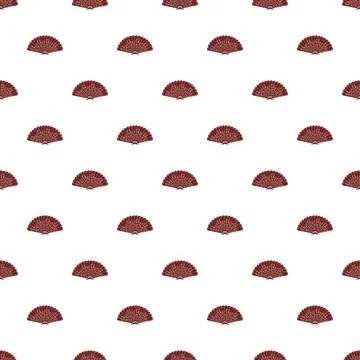 Red hand fan repeating pattern cultural fabric design 스톡 일러스트