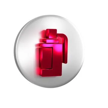Red Hand grenade icon isolated on transparent background. Bomb explosion. S.. Stock Illustration